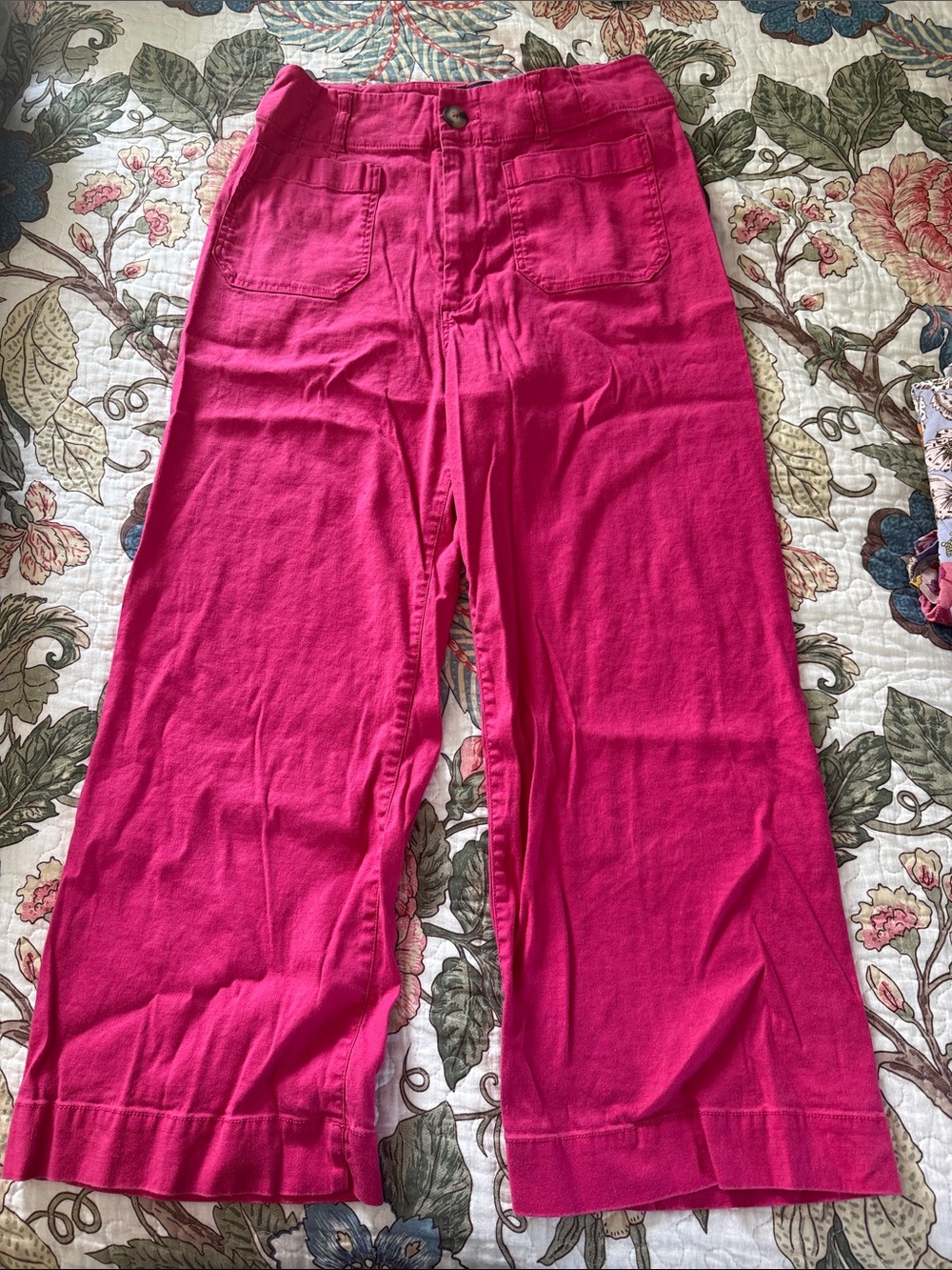 Maeve Collette Bright  Pink Wide-Leg Pants